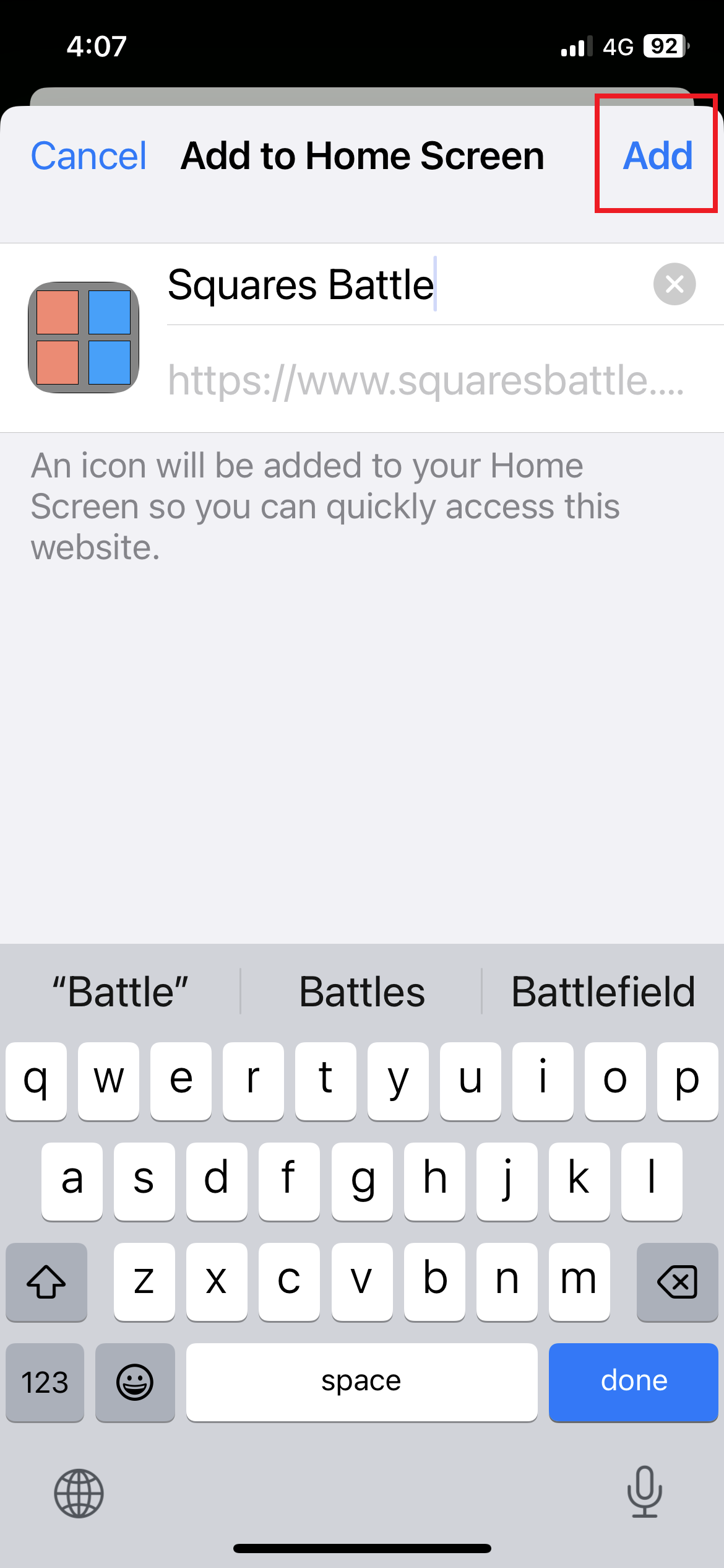 Squares Battle (iOS)